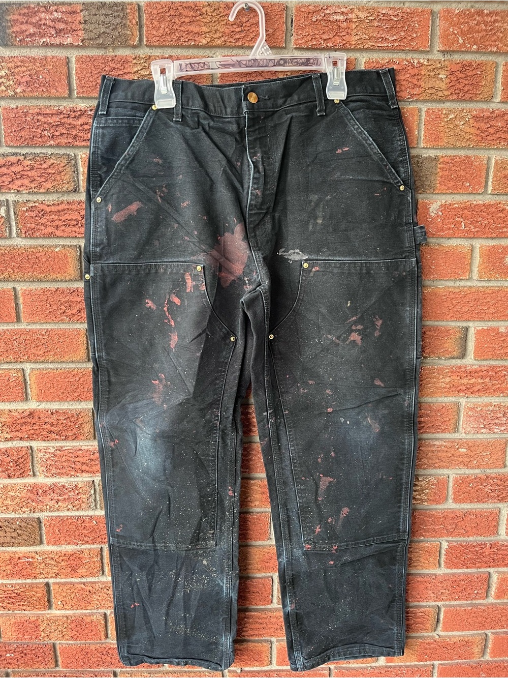 Carhartt Men’s Double Knee Pants Sz 36x32 Black